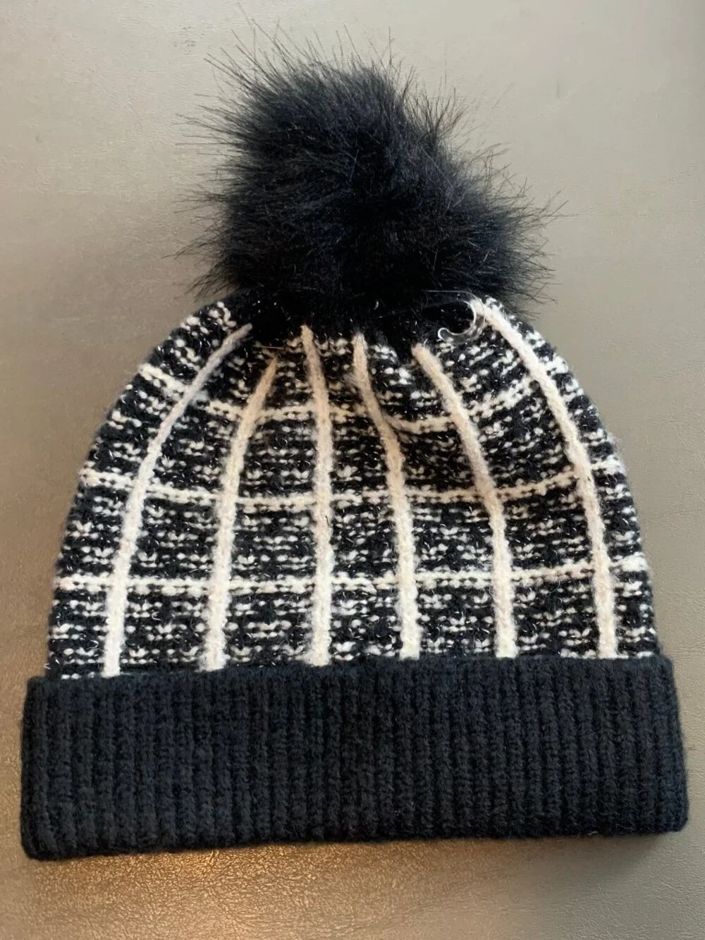 INC International Concepts Women's Knit Stretch Beanie Hat, Black, One Size